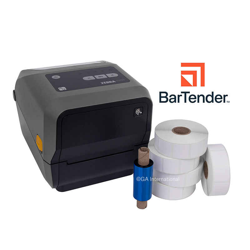 Zebra ZD621t Printing Kit (300 dpi–BarTender Professional Version Software–Workstation Edition) image