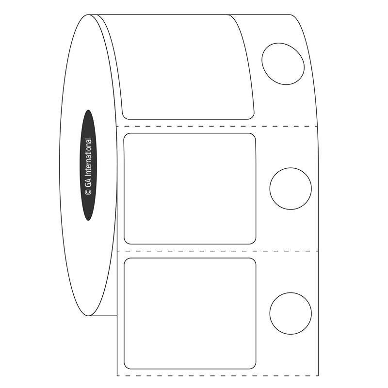 1.1875" x 1" + 0.375", rechteckige + kreisförmige Etiketten, Rollenformat #SR-161