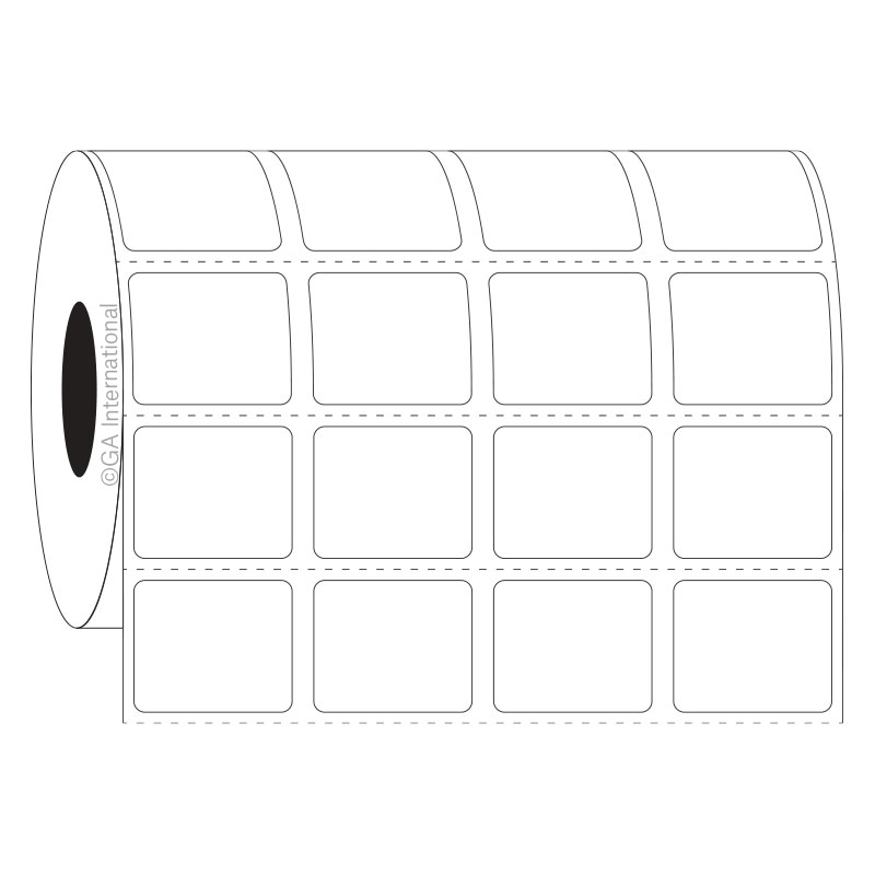 0.9" x 0.75", Etichette rettangolari, 4 orizzontali, Formato rotolo #SR-201