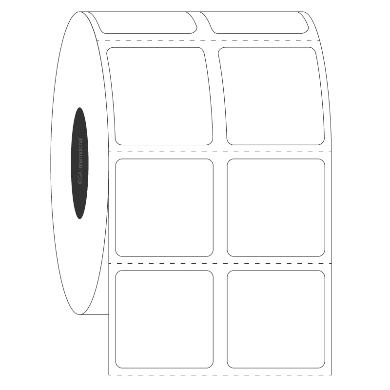 0.875" x 0.875", etichette rettangolari, formato rotolo n. SR-247