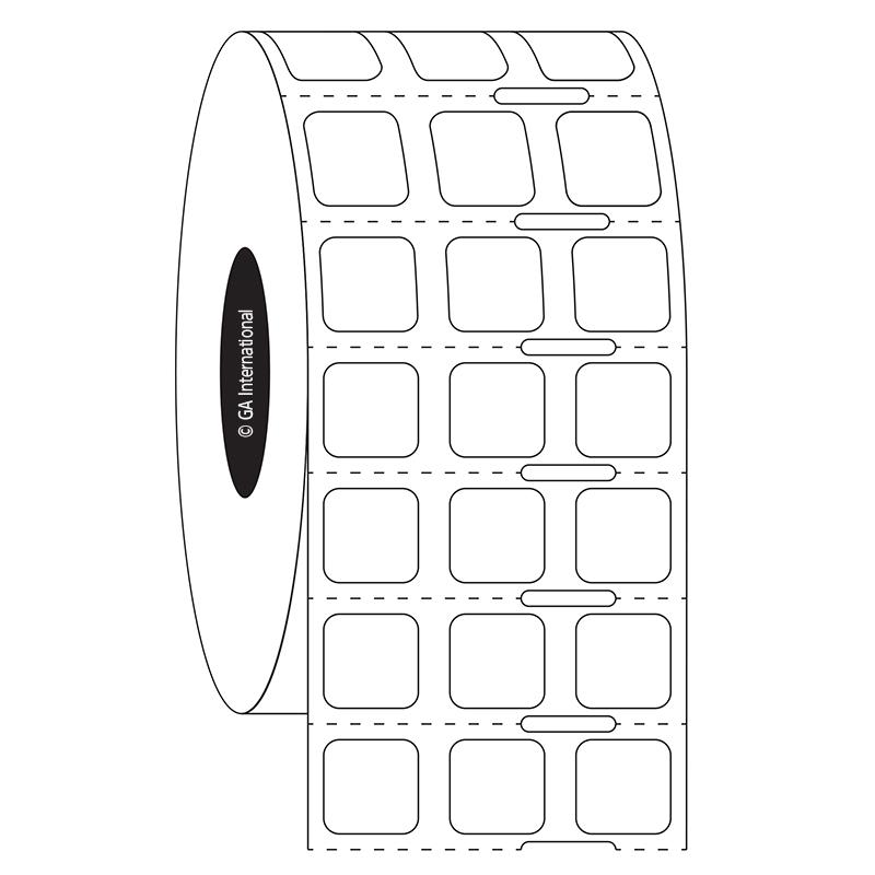 0.375" x 0.375", Etichette rettangolari, 3 orizzontali, Formato rotolo #SR-255