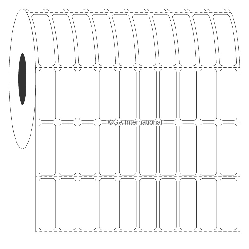 0.328" x 1", etiquetas rectangulares, 10 de ancho, formato en rollo #SR-259