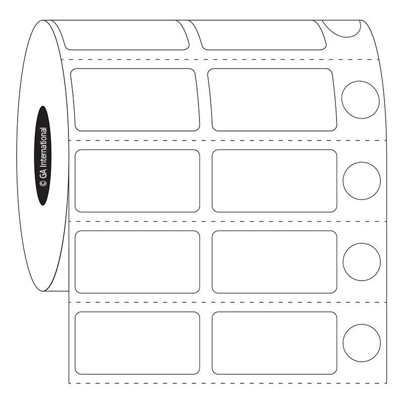 1.25" x 0.625" + 0.375", etiquetas rectangulares + circulares, formato en rollo #SR-266