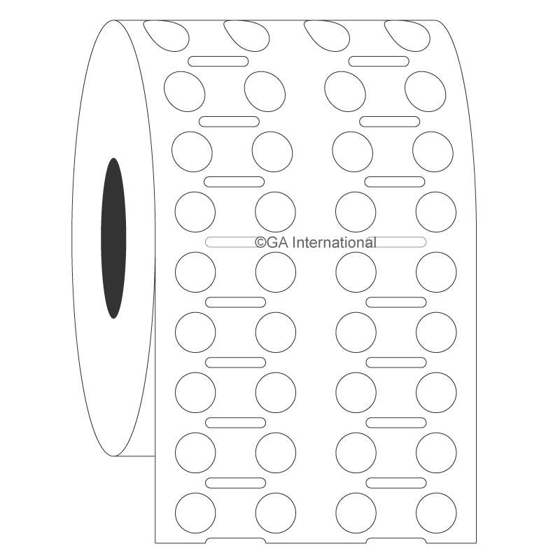 Etiquetas circulares de 0.25", 4 de ancho, formato en rollo #SR-288