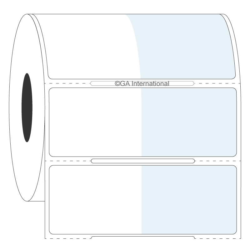 1.34" x 1" + 1.38", rectángulo + etiquetas envolventes, formato en rollo #SR-308