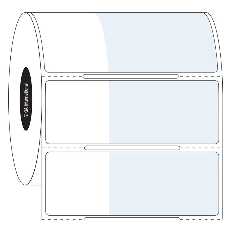 1" x 1" + 1.72", rectángulo + etiquetas envolventes, formato en rollo #SR-317