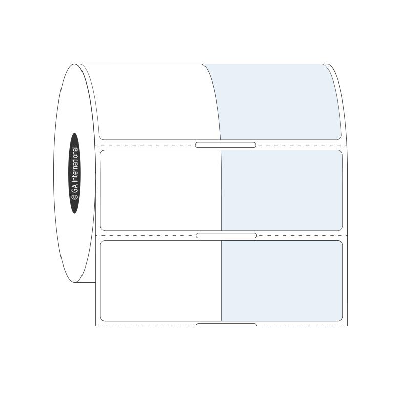 3" x 1" + 1.5", rectángulo + etiquetas envolventes, formato en rollo #SR-329