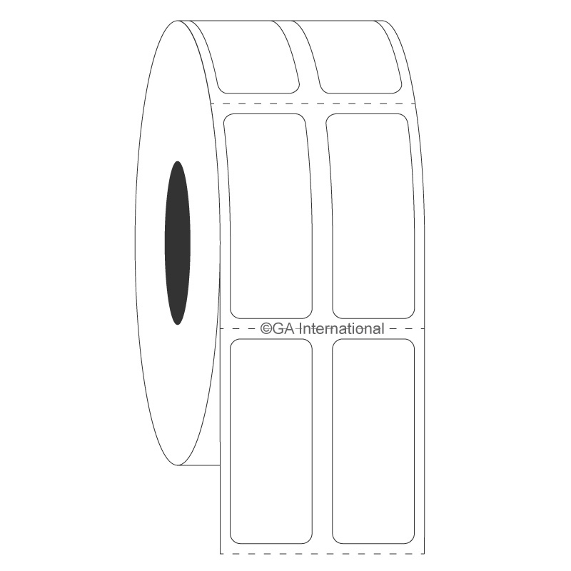 0.5" x 1.25", rechteckige Etiketten, 2 quer, Rollenformat #SR-34