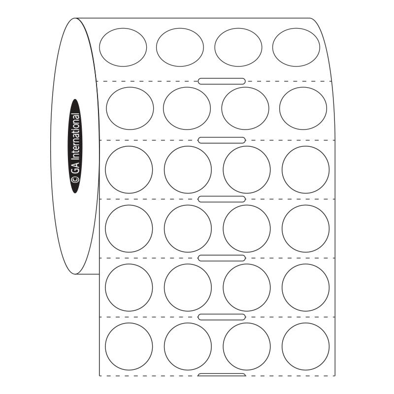 0.5", Etichette circolari, 4 trasversali, formato rotolo #SR-500