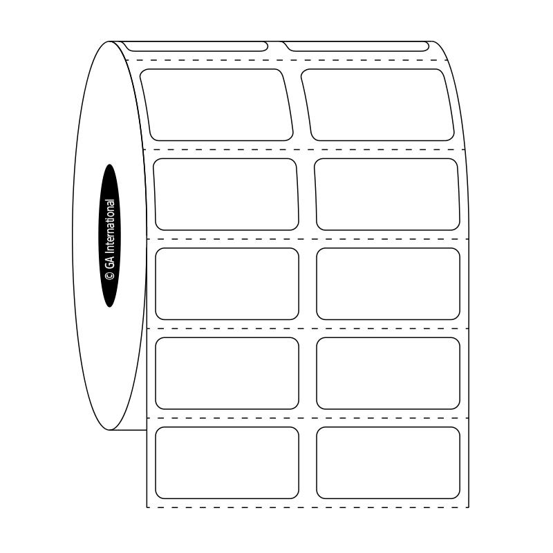 1" x 0.5", etiquetas rectangulares, 2 de ancho, formato en rollo #SR-8